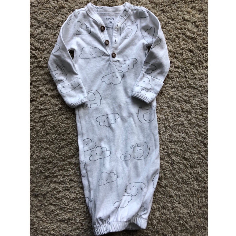 Cloud print newborn sack